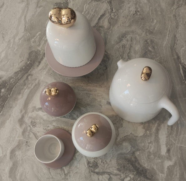 SERVIZIO MR E MRS LOVE(TEIERA+TAZZA+ZUCCHERIERA+CONFETTIERA