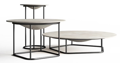 TAVOLO CIRCUS D 70 CEMENTO BIANCO